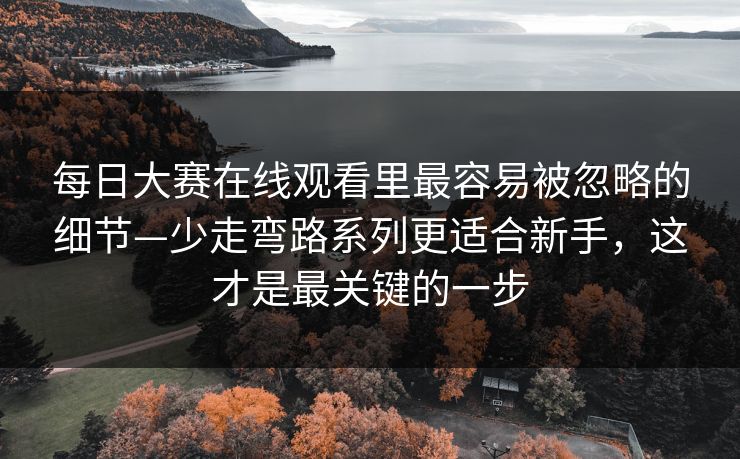 每日大赛在线观看里最容易被忽略的细节—少走弯路系列更适合新手，这才是最关键的一步